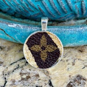 Authentic LV Elegant Gold and Brown Pendant